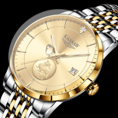 Đồng hồ nam chính hãng KASSAW K555-2 (Mạ vàng 24k)