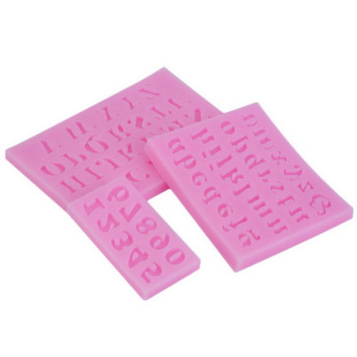Bộ 3 khuôn silicon làm bánh, rau câu, socola chữ cái, ký tự, số – Mã số 1054