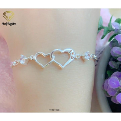 Lắc tay bạc Ý S925 Huệ Ngân - Trái tim xinh RYB 140111