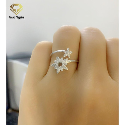 Nhẫn bạc Ý 925 Huệ Ngân - Hoa tuyết RR1726