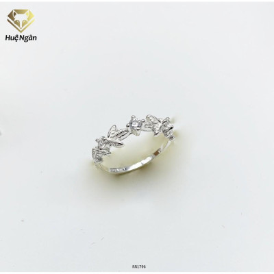 Nhẫn bạc Ý 925 Huệ Ngân - Lá xinh RR1796