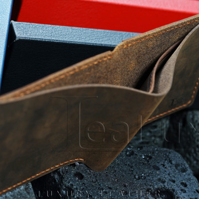 Ví Da Nam Mini Handmade Da Sáp Lealux Mini Handmade 2