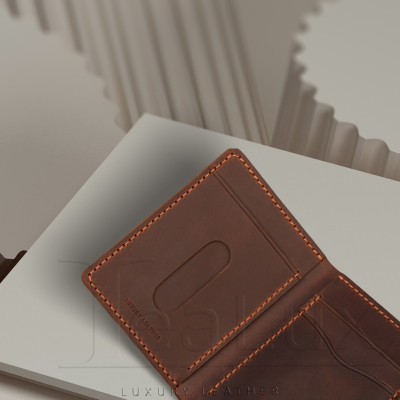 Ví Đứng Mini Da Sáp Handmade LEALUX Mini Handmade 5