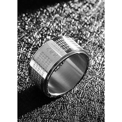 Nhẫn xoay thần chú bát nhã tâm kinh chữ ĐẠI TỪ BI N322 ( loại tốt màu bạc)