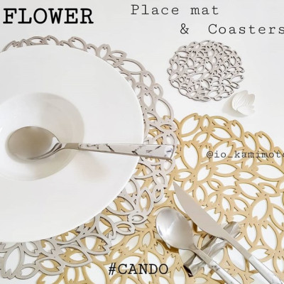 Tấm đế lót bàn ăn hình tròn Echo Flower Ø33cm - Hàng Nội Địa Nhật Bản