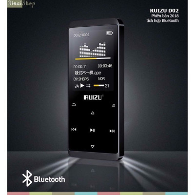 Máy Nghe Nhạc Lossless Bluetooth Ruizu D02  - Hàng Chính Hãng