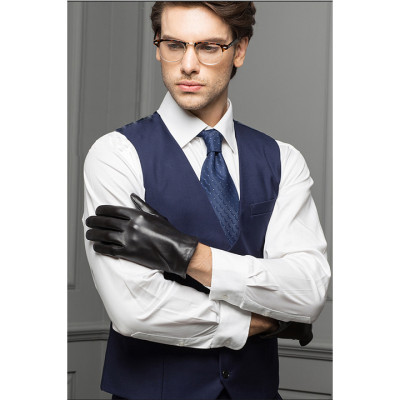 Găng tay nam da dê lót vải lụa cao cấp BHY8103 Găng tay lái xe ôm tay, thoải mái