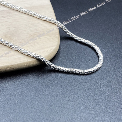 Dây Chuyền Vòng Cổ Bé Trai Bạc Ta Không Xi Mạ Bạc Hiểu Minh DTE083