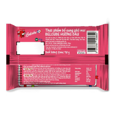 [Chỉ Giao HCM] Combo 3 gói Phô Mai Vuông Belcube Vị Dâu (15 viên) Hỗ Trợ Hệ Miễn Dịch
