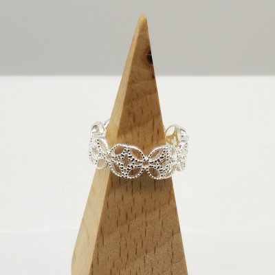 Nhẫn bạc nữ trang sức bạc Ý S925 Bạc xinh Huệ Ngân RR1521