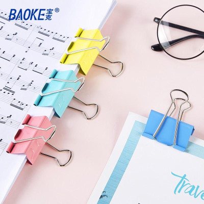 Kẹp Giấy Màu Binder Clips - Double Clip Kẹp Bướm Màu-BAOKE