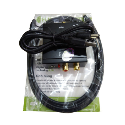 Bộ chuyển âm thanh TV 4K quang optical sang audio AV ra amply + Cáp optical Kiwi KA02 - Hàng chính hãng