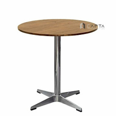 Bàn tiếp khách mặt gỗ MDF tròn 70cm TE1552-07W Nội thất Capta Bàn cafe hiện đại ống chân inox đế nhôm chống gỉ HCM