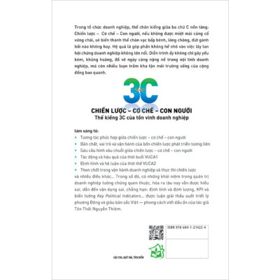 CHIẾN LƯỢC CƠ CHẾ CON NGƯỜI - THẾ KIỀNG 3C CỦA TỒN VINH DOANH NGHIỆP - Tôn Thất Nguyễn Thiêm - (bìa mềm)