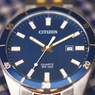 Đồng Hồ Nam Citizen Dây Thép Không Gỉ BI5054-53L - Mặt Xanh