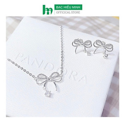 Combo Bộ Trang Sức Bạc Nơ Xinh BẠC HIỂU MINH BCB011