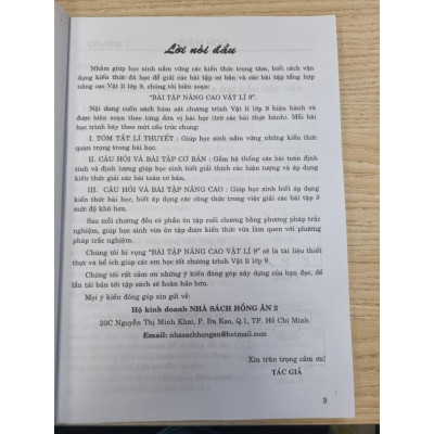 Sách - Bài Tập Nâng Cao Vật Lí Lớp 9 - Bồi Dưỡng Học Sinh Giỏi - Dùng Chung Cho Các Bộ SGK Hiện Hành - Hồng Ân