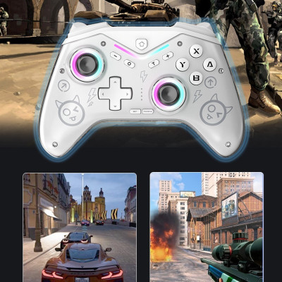 Gamepad tay game Không dây Bluetooth CM619 led RGB cho máy tính, laptop, smartphone, máy tính bảng, máy game hàng nhập khẩu