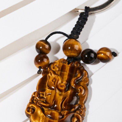 Móc khóa đá mắt hổ tuổi tý Ngọc Quý Gemstones