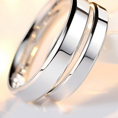 Nhẫn cặp trơn màu bạc NC124 - Size 7