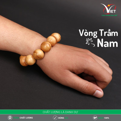 Vòng Trầm Nam - Trầm Thiên Nhiên - Kiểu Tròn 16 Ly