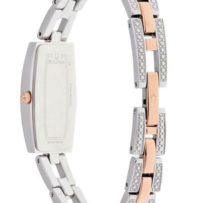 Đồng Hồ Nữ Bulova Đính Đá Swarovski Dây Thép Không Gỉ 98X110 - Mặt Xà Cừ