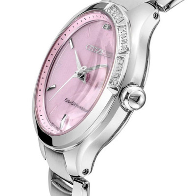 Đồng Hồ Nữ Citizen Đính Đá Swarovski Dây Thép Không Gỉ EO1150-59W - Mặt Hồng (Sapphire)