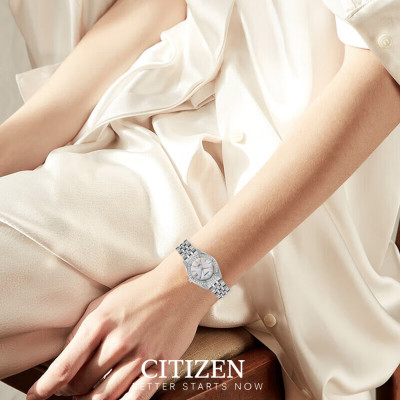 Đồng Hồ Nữ Citizen Pin-Quartz Đính Đá Swarovski Dây Thép Không Gỉ EU6060-55D - Mặt Xà Cừ (26mm)