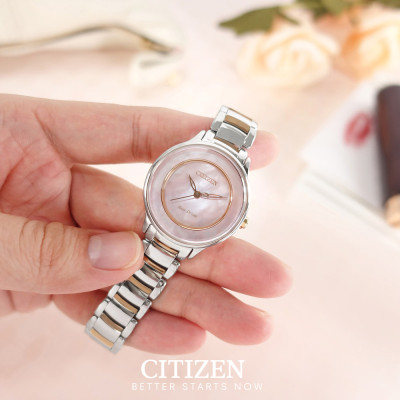Đồng Hồ Nữ Citizen Dây Thép Không Gỉ EM0384-56D - Mặt Xà Cừ (Sapphire)