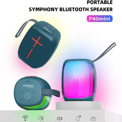 Loa WiWu Thunder P40 Mini Dành Cho Các Thiết Bị Có Bluetooth  Tích Hợp Pin Dung Lượng Cao 1800mAh, IPX6 Không Thấm Nước - Hàng Chính Hãng