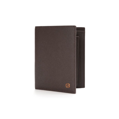 Bóp Da Nam Hàng Hiệu Chính Hãng Ví GENCE C13 Da Bò Cao Cấp Màu Nâu Dáng Dọc