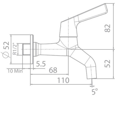 Vòi lạnh (vòi gắn tường ) Winston WF-T602(FFAST602) -hàng chính hãng American Standard