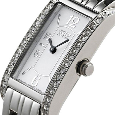 Đồng Hồ Nữ Citizen Đính Đá Swarovski Dây Thép Không Gỉ EG2025-75A - Mặt Trắng