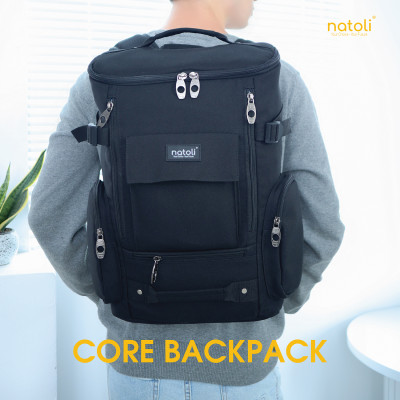 Balo sinh viên unisex CORE BACKPACK chính hãng NATOLI chất vải canvas kháng nước chống sốc nhiều ngăn thời trang cao cấp