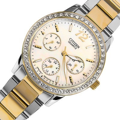 Đồng Hồ Nữ Citizen Đính Đá Swarovski Dây Thép Không Gỉ ED8094-52N - Mặt Xà Cừ