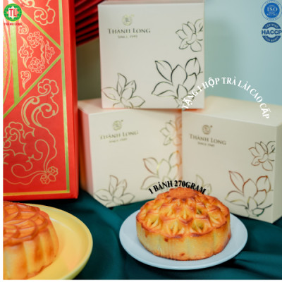 Hộp bánh trung thu 4 bánh 2 trứng 270g - Thịnh Vượng - Thành Long 1080g - tặng 1 hộp trà  - Việt Nam