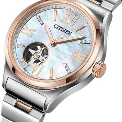Đồng Hồ Nữ Citizen Đính Đá Swarovski Dây Thép Không Gỉ PC1009-51D - Mặt Xà Cừ (Sapphire)
