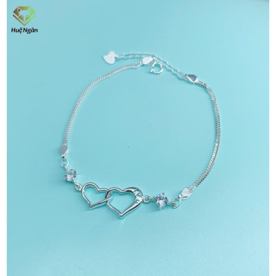 Lắc tay bạc Ý S925 Huệ Ngân - Trái tim xinh RYB 140111