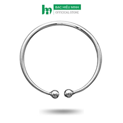 Lắc Tay Vòng Tay Nữ Trơn Đặc  Bạc Ta Nguyên Chất S99 Bạc Hiểu Minh LTU501