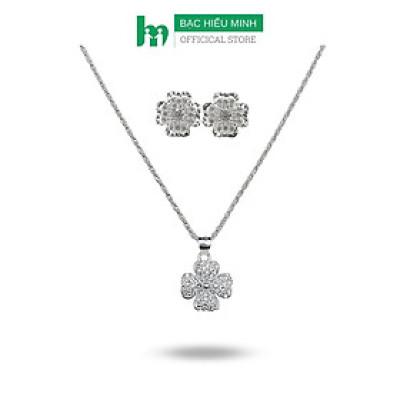 Combo Bộ Trang Sức Bạc Cỏ 4 Lá May Mắn BẠC HIỂU MINH BCB012