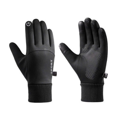 Găng tay nam giữ ấm mùa đông cảm ứng điện thoại chống nước tương đối tốt lót nỉ lông cam cấp GTN668