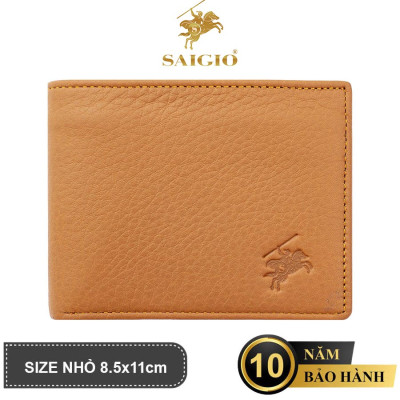 Ví Nam Mini Nhỏ Gọn, Da Bò Mềm Mại GENTLE, Thiết Kế Hiện Đại, Nhiều Ngăn Đựng Tiền và Thẻ Tiện Dụng, Dáng Ngang - Gập 2 - Hàng Chính Hãng SAIGIO