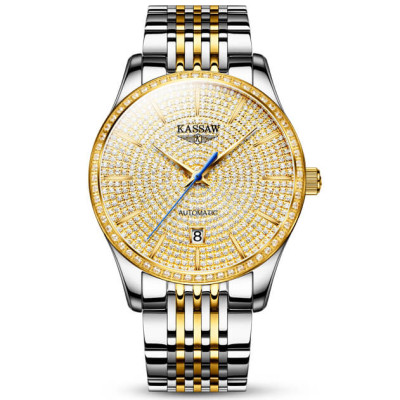 Đồng hồ nam chính hãng KASSAW K878-2 Kính sapphire ,chống xước,Chống nước 50m,Bảo hành 24 tháng,Máy cơ (Automatic),Dây da Kim loại Thép không gỉ 316L