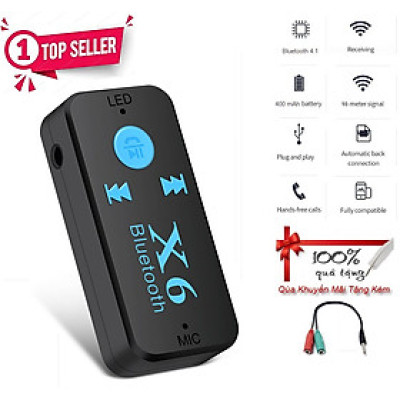 Hàng Chính Hãng - Bộ Thu Bluetooth Xe Ô Tô X6-JA Bluetooth 4.1 + EDR Phạm Vi Kết Nối 10m Kết Nối Đa Dạng 3.5mm Âm Thanh Hi-Fi Hỗ Trợ Đa Định Dạng MP3 WMA AAC Pin 400mAh 8 tiếng Đàm Thoại Rảnh Tay Nhỏ Gọn Dễ Sử Dụng Ô tô Xe Hơi - ROGTZ