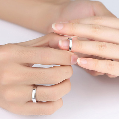 Nhẫn cặp trơn màu bạc NC124 - Size 8