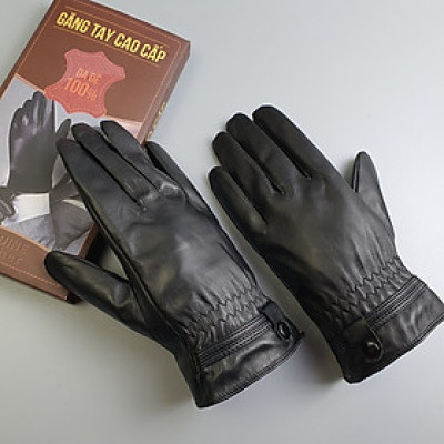 [Da thật] Găng tay nam da thật cảm ứng điện thoại 10 ngón GL102 - 100% da thật