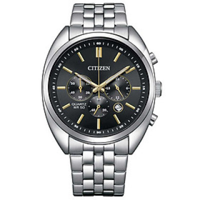 Đồng Hồ Citizen Nam Dây Kim Loại Pin (Quartz) AN8210-56E (42mm) - Mặt Đen