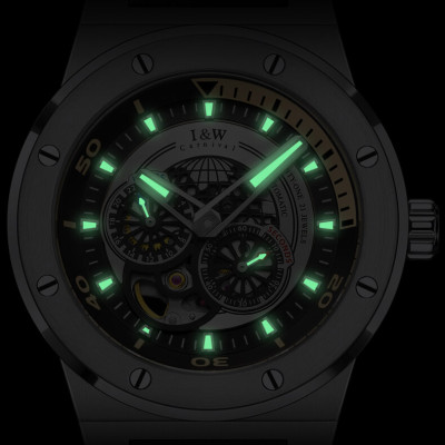 Đồng hồ nam chính hãng IW CARNIVAL IW619G-1 Kính sapphire ,chống xước,Chống nước 50m,Bảo hành 24 tháng,Máy cơ (Automatic),Dây cao su cao cấp,thiết kế lộ cơ thể thao