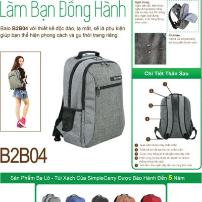 Balo SimpleCarry B2B04 (11.5 x 41 cm)