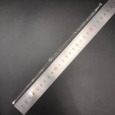 Lắc Chân Nữ Bạc 925 Dây Kép Mix Bi Tròn Bạc Hiểu Minh LC241